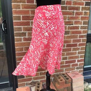 Flowing Salmon Midi Pencil Skirt for Summer Wear